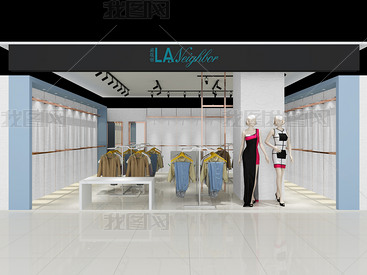 服装店效果图3D模型附带灯光材质图片设计素材-高清模板下载(27.56MB)-展厅大全